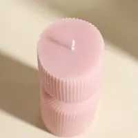 Свеча интерьерная "Греция" нежно-персиковая 6х6х18 см