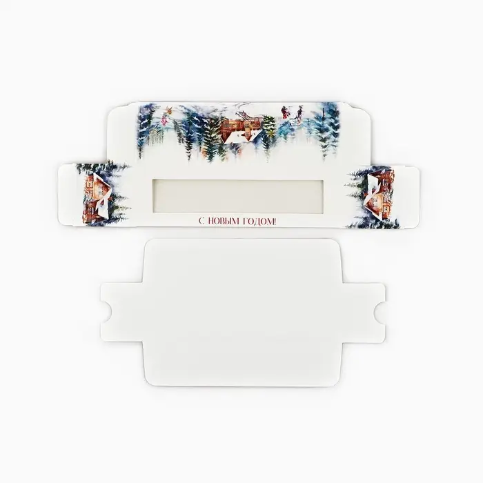 Коробочка для макарун &laquo;Снежные домики&raquo; 18 х 5.5 х 5.5 см