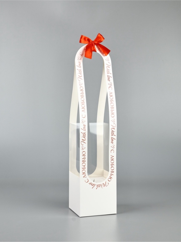 Коробка для цветов складная &laquo;С любовью&raquo;, 10 &times; 45 &times; 10 см