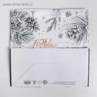 Пакет подарочный ламинированный квадратный &laquo;Еловые шишки&raquo;, 22&times;22&times;11 см