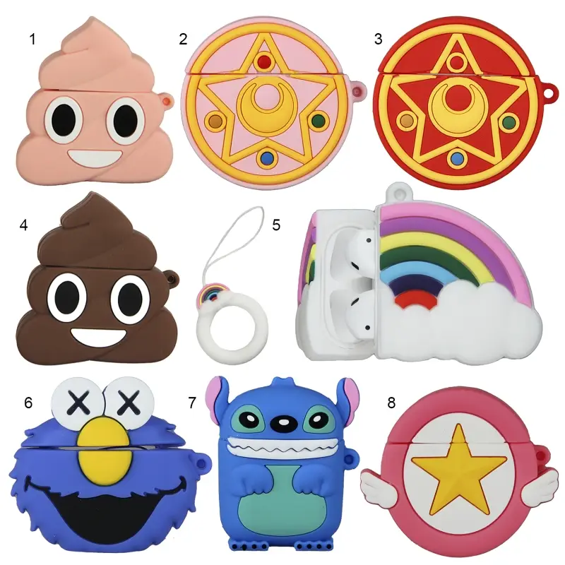 Чехол APods 1/2 silicon мультяшки with ring