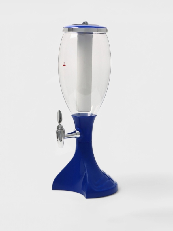 Башня пивная Monlin, 3 л, ёмкость для льда, подсветка, пластик, синий