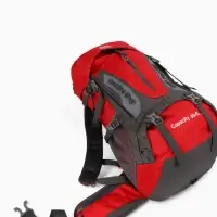 Рюкзак тур 65+5л, 30*20*53, отдел на шнурке, 5нар+2вн кармана, цвет красный