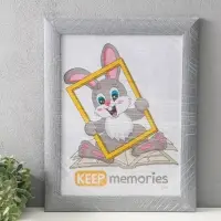 Фоторамка для фото 30х40 см "Luxe Elegance" пластик, серо-голубой, (пластик экран)