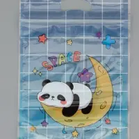 Пакет подарочный, с zip-lock застежкой, "Панда на луне", 15х23 &plusmn; 1см МИКС