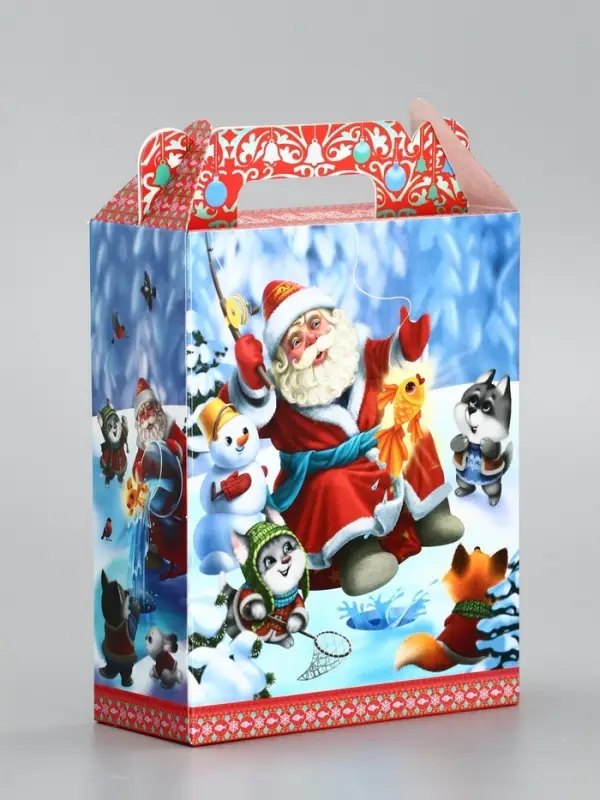 Подарочная коробка новогодняя &laquo;Золотая рыбка&raquo; 14&times;6&times;21 см