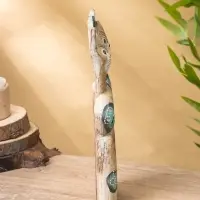 Сувенир интерьерный "Сиамские кошечки" 12х3х30 см, дерево, цв. зелёный