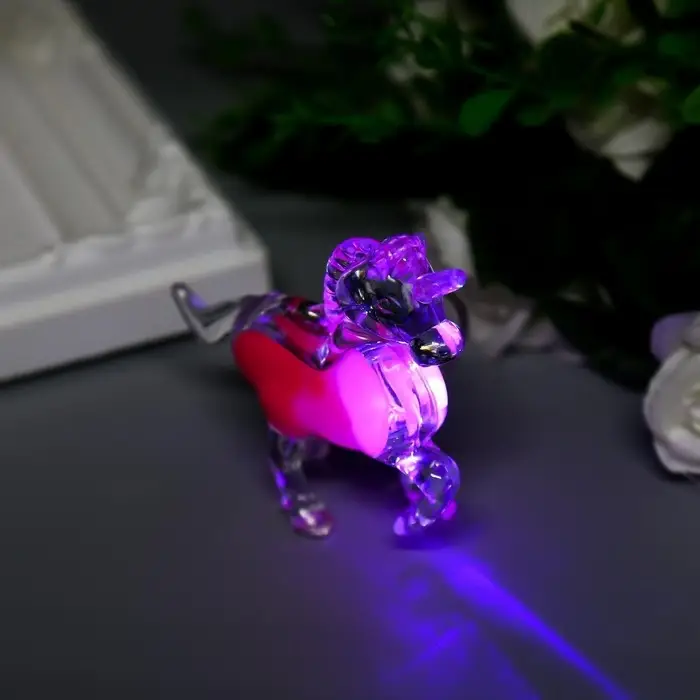 Фонарик брелок для ключей на кольце &laquo;Единорог&raquo;, мигает, 6&times;2&times;6.5 см, МИКС