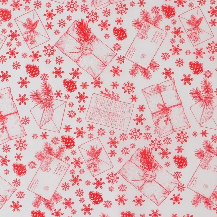 Бумага упаковочная тишью &laquo;Почта&raquo;, 50 х 66 см