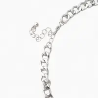 Колье "Многослойность" цепь с сердечком, цвет белый в серебре