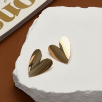 Серьги металл &laquo;Сердце&raquo; нежность, цвет золото