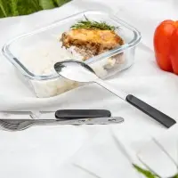 Набор походных столовых приборов Campsite, черный