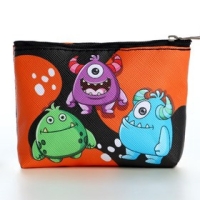 Кошелёк детский на молнии &laquo;Монстрики черный с оранжевым&raquo;, 11 х 8,5 см