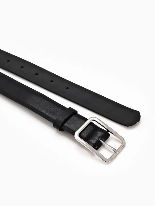 Ремень жен 05-01-02-01, Июнь2505, 3*0,3*110 см, без винта, пряж мат металл, 1 прокол, черный   10903