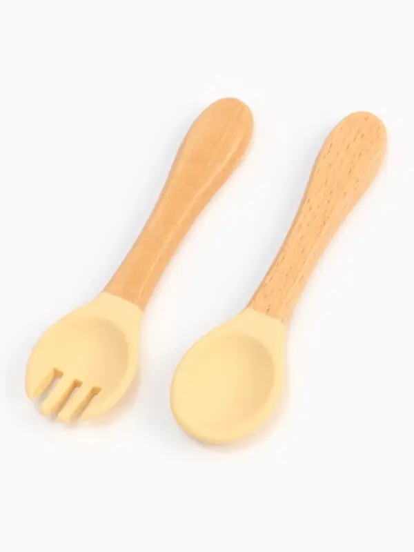 Тарелка детская секционная с ложкой и вилкой, 3 секции, бирюзовый, Mum&Baby