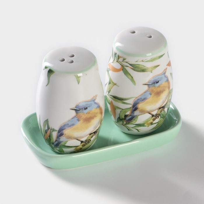 Набор для специй Доляна &laquo;Флора и Фауна&raquo;, 2 предмета: солонка, перечница 80 мл