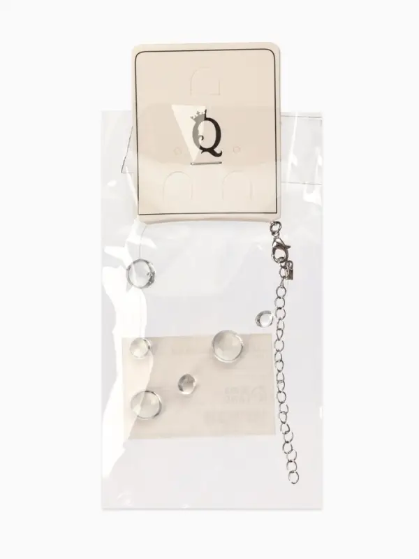 Браслет на леске "Капля росы", цвет былй в серебре