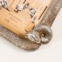 Фоторамка полистоун 10х15 см "Питон" серебро 15х4х17,5 см