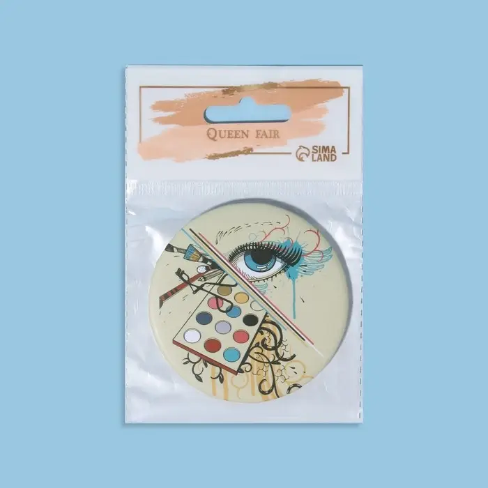 Зеркало карманное &laquo;Взгляд&raquo;, d 7 см, рисунок МИКС