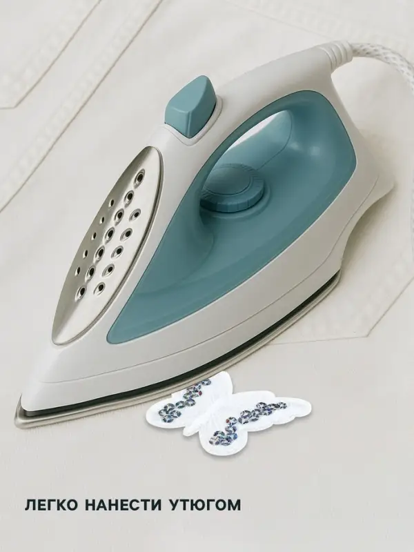 Термоаппликация &laquo;Бабочка&raquo;, с пайетками, 5&times;6.5 см, фасовка 10 шт., белая