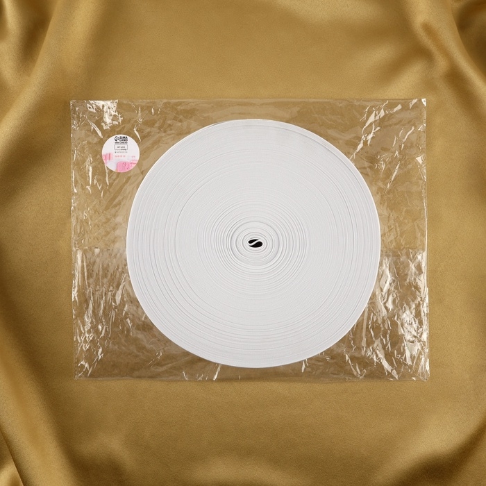 Резинка вязаная, 70 мм, 40 &plusmn; 2 м, цвет белый