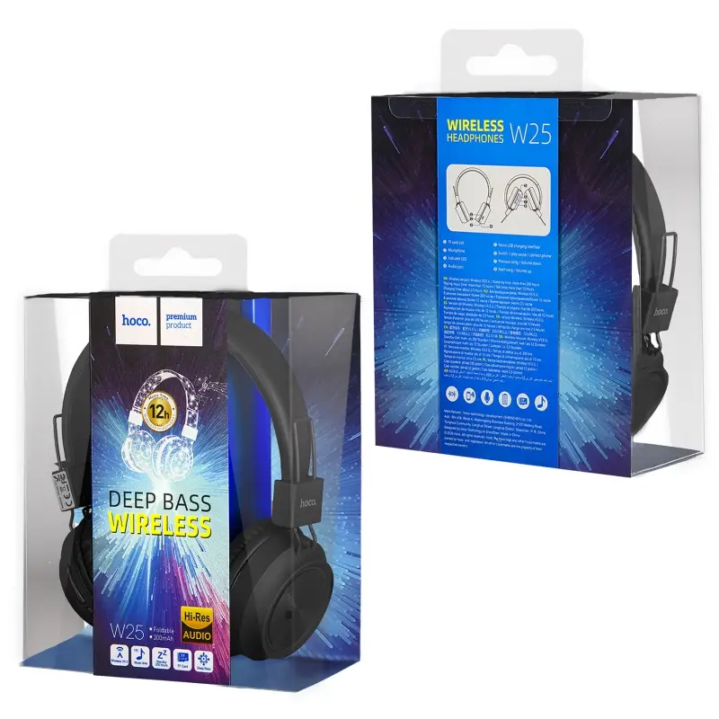 Наушники W25 Promise с микрофоном HOCO Черные