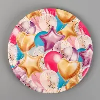 Тарелка одноразовая бумажная &laquo;Шары&raquo;