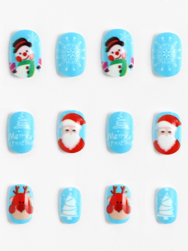 Детские накладные ногти новогодние "Мороз", 12 шт