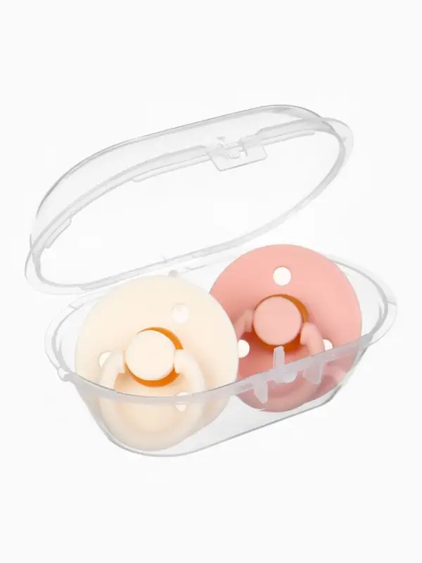 Набор классических пустышек, 2 шт., латекс, персиковый/айвори, в контейнере, от 0 мес., M&B