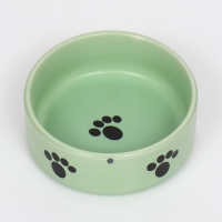 Миска керамическая матовая "Лапки" 200 мл, 10,5 х 4 см, мятная