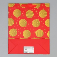 Пакет подарочный новогодний &laquo;Новогодние шарики&raquo; 32 х 26 х 10 см, Новый год