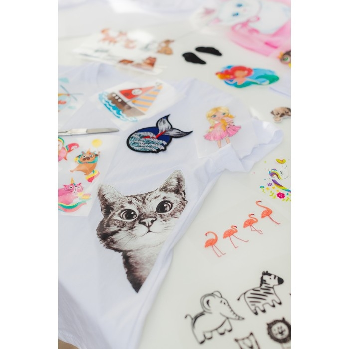 Термотрансфер &laquo;Любопытный кот&raquo;, 14 &times; 22,3 см, цена за 1 штуку