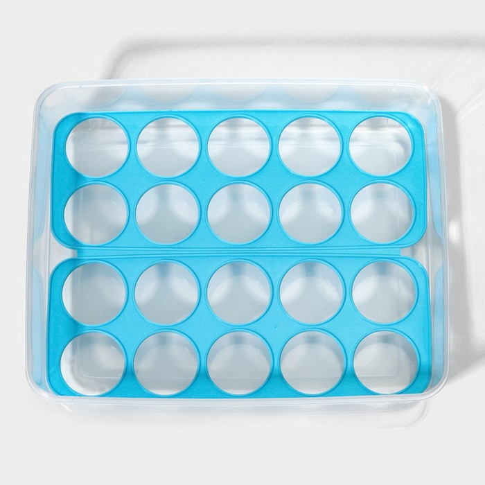 Контейнер для хранения яиц Доляна, 20 ячеек, 27,5&times;22&times;7 см, цвет МИКС