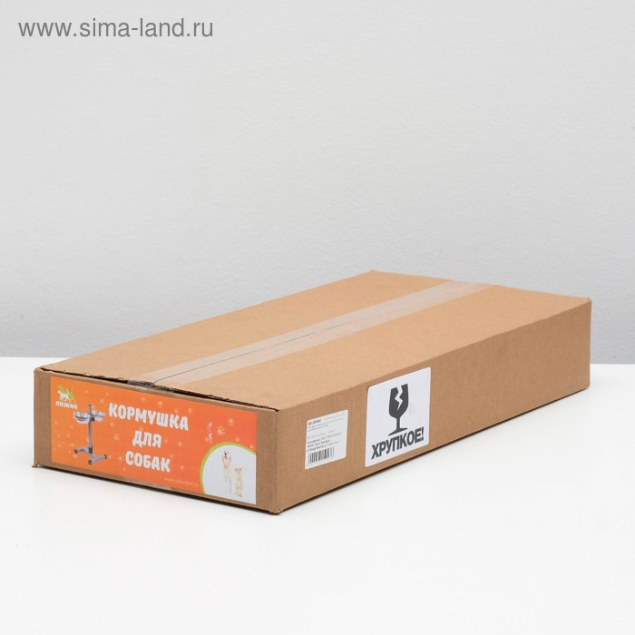 Подставка с мисками, 2 х 350 мл, высота 30 см, разборная, зелёная