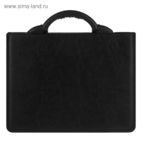 Портфель деловой 340 х 260 х 80 мм, 2 отделения, искусственная кожа "Вырица" чёрный 4С11