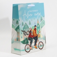 Пакет подарочный новогодний ламинированный &laquo;Счастье рядом с тобой&raquo;, L 31 х 40 х 11,5 см, Новый год