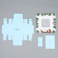 Коробка под 4 конфеты &laquo;С Новым годом&raquo;, снегири, 10.5 х 10.5 х 3.5 см, Новый год