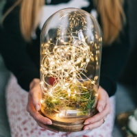 Гирлянда &laquo;Нить&raquo; 5 м роса, IP20, серебристая нить, 100 LED, 2 режима, батарейка AAх3 (не в комплекте), свечение тёплое белое