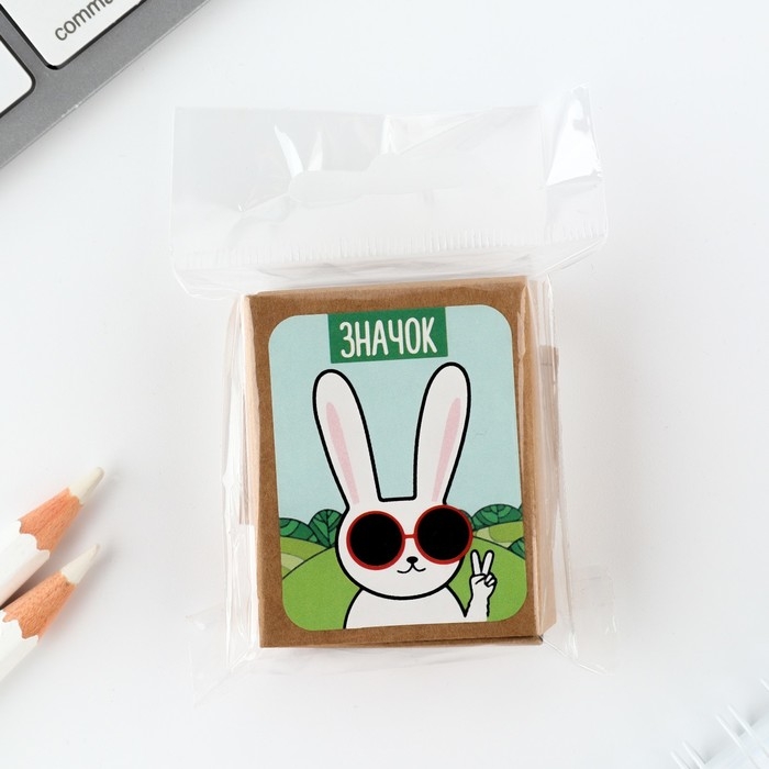 Значок в коробочке &laquo;Заяц&raquo; 5 х 4 см