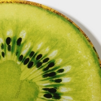 Тарелка стеклянная Доляна &laquo;Романтичный киви&raquo;, d=20 см, цвет зелёный