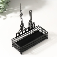 Подставка интерьерная металл "Город" чёрный 6,3х14,5х18,5 см