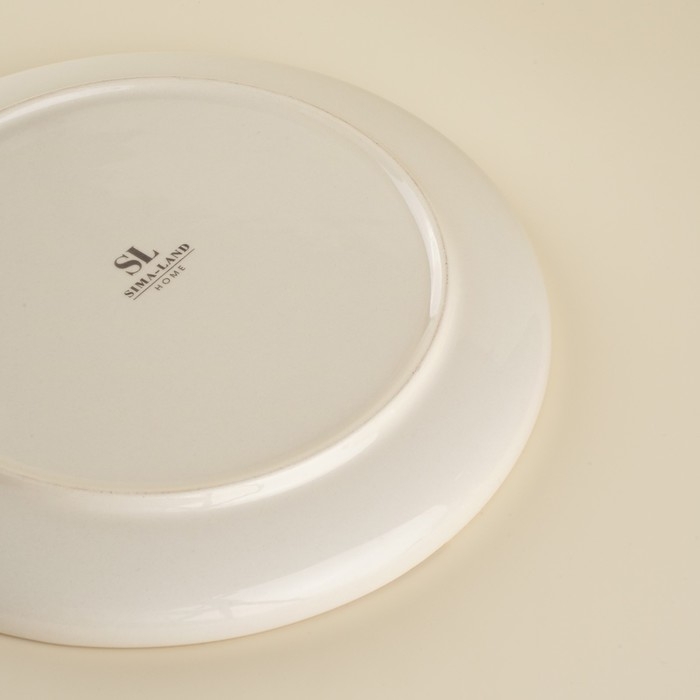 Набор тарелок фарфоровых SL Home &laquo;Леггеро&raquo;, d=25,5 см, цвет бежевый