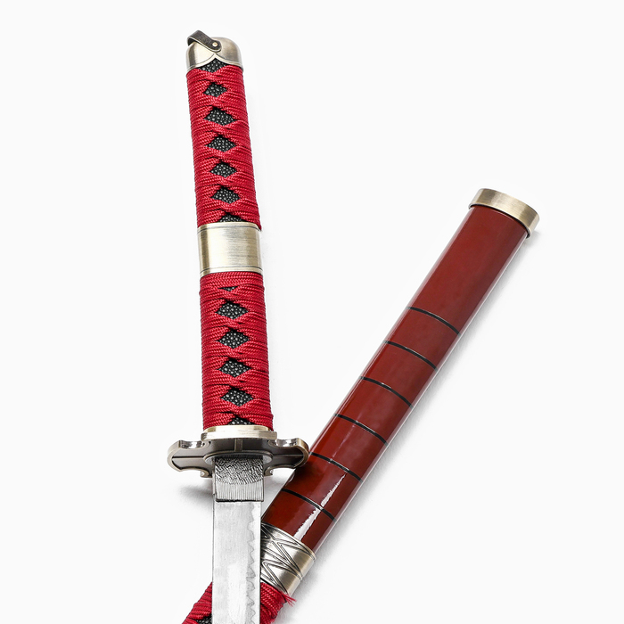 Сувенирное оружие &laquo;Катана на подставке&raquo;, чёрные ножны с иероглифами, 104см