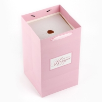 Переноска для цветов с вкладышем для фиксации, &laquo;Подарок для тебя&raquo;, розовый, 35 х 20 х 20 см