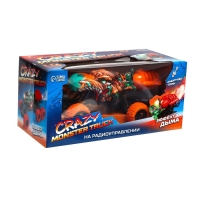 Джип радиоуправляемый MONSTER, 1:16, эффект дыма, световые эффекты, работает от аккумулятора, цвет оранжевый