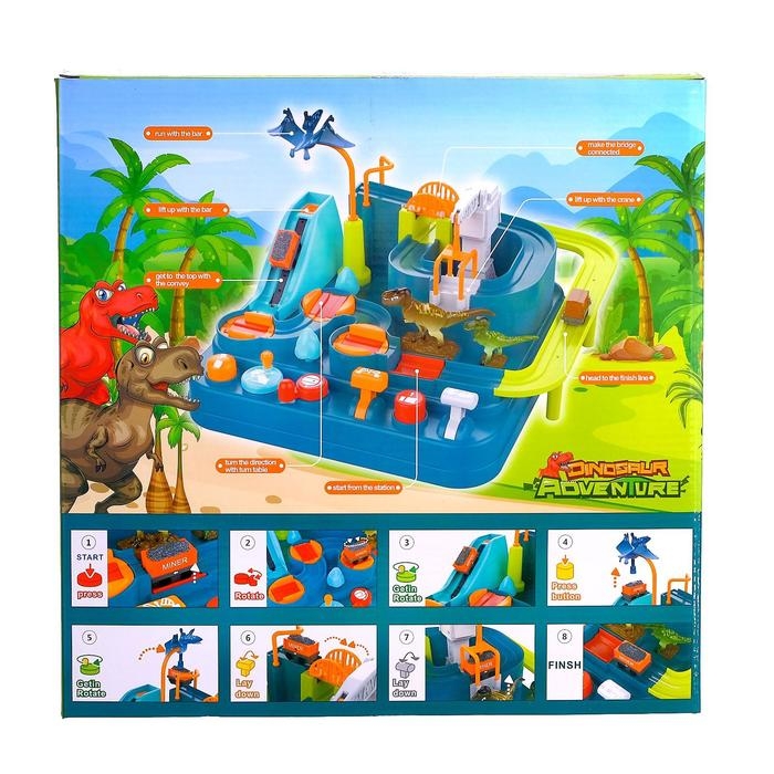 Настольная игра-лабиринт &laquo;Приключения динозавров&raquo;, 2 машинки