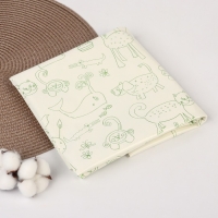 Клеенка детская &laquo;Мультики&raquo;, р-р. 100х140 см., без окантовки, цвет белый/зеленый