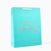 Пакет ламинированный вертикальный &laquo;С Днём рождения&raquo;, глиттер, L 40 х 31 х 11.5 см