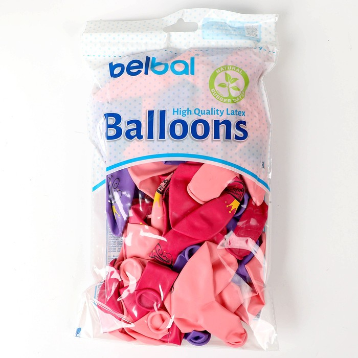 Шар латексный 14" &laquo;Маленькая принцесса&raquo;, набор 50 шт., цвета МИКС