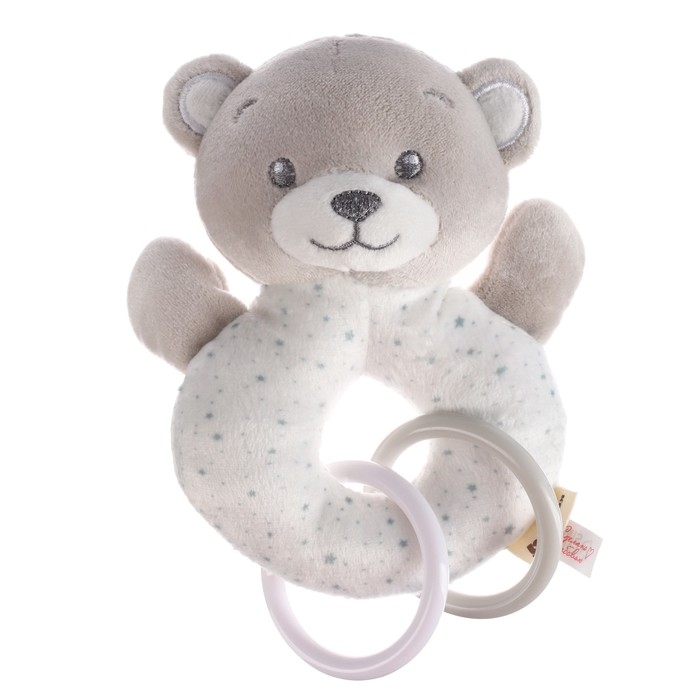 Погремушка мягкая на кольце &laquo;Серый мишка&raquo;, Крошка Я